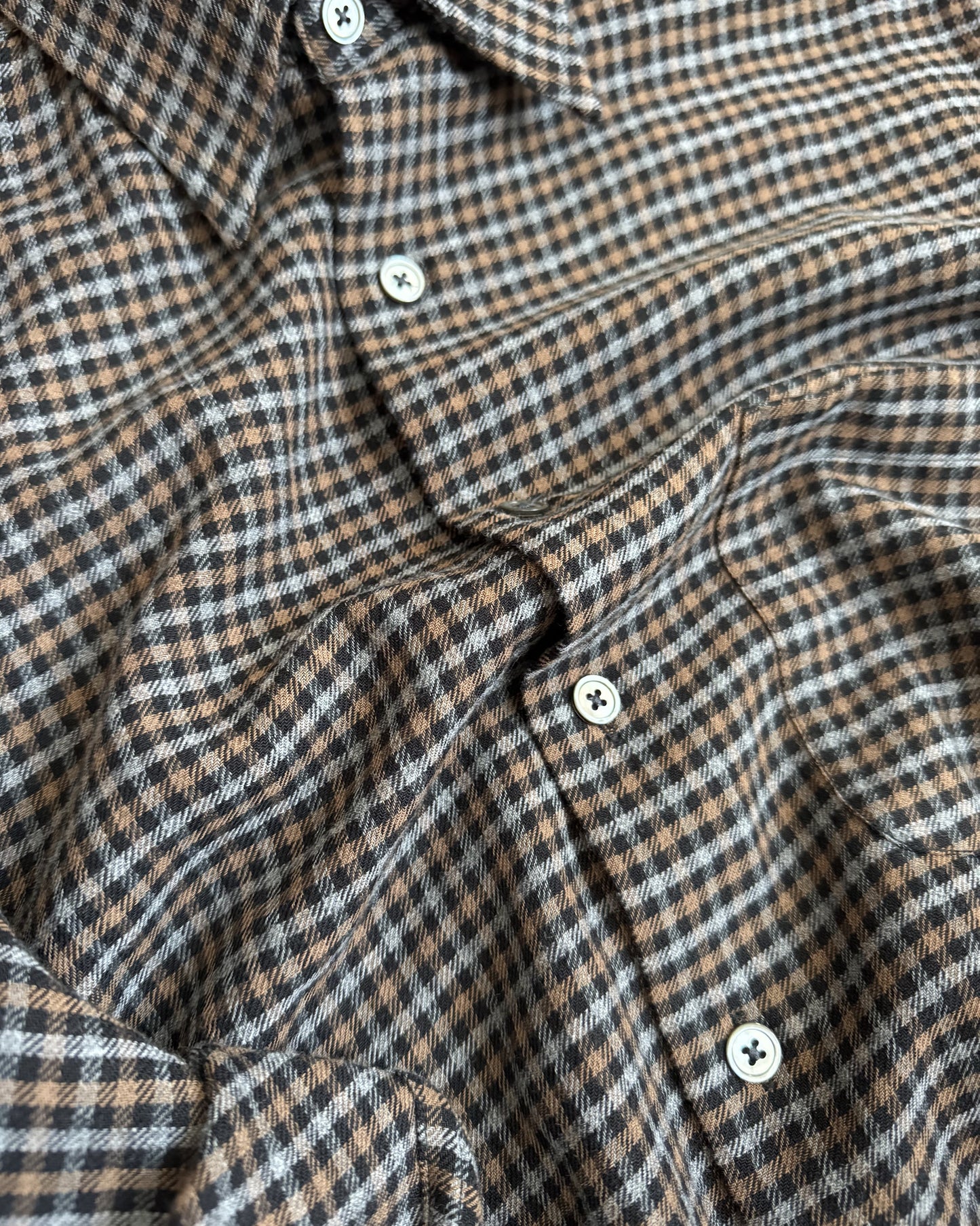 COTTON WOOL TATTERSALL SHIRT