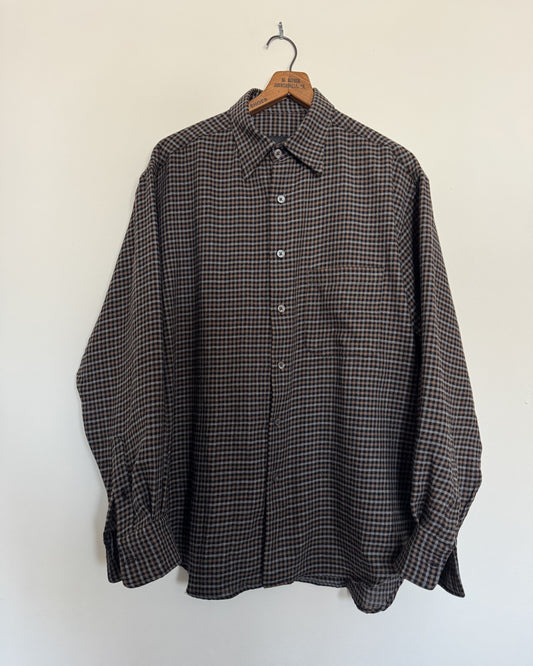 COTTON WOOL TATTERSALL SHIRT