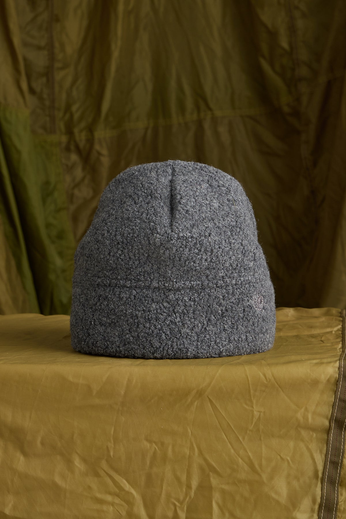 Wool Boucle Beanie in Charcoal
