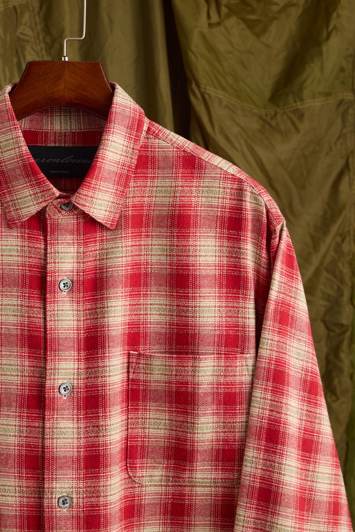 Jaspe Plaid Shirt in Cherry