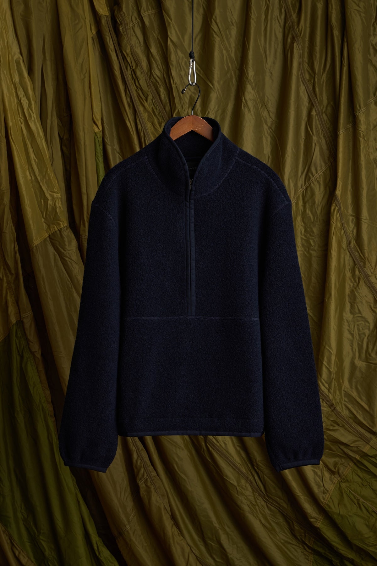 WOOL BOUCLE HALF ZIP