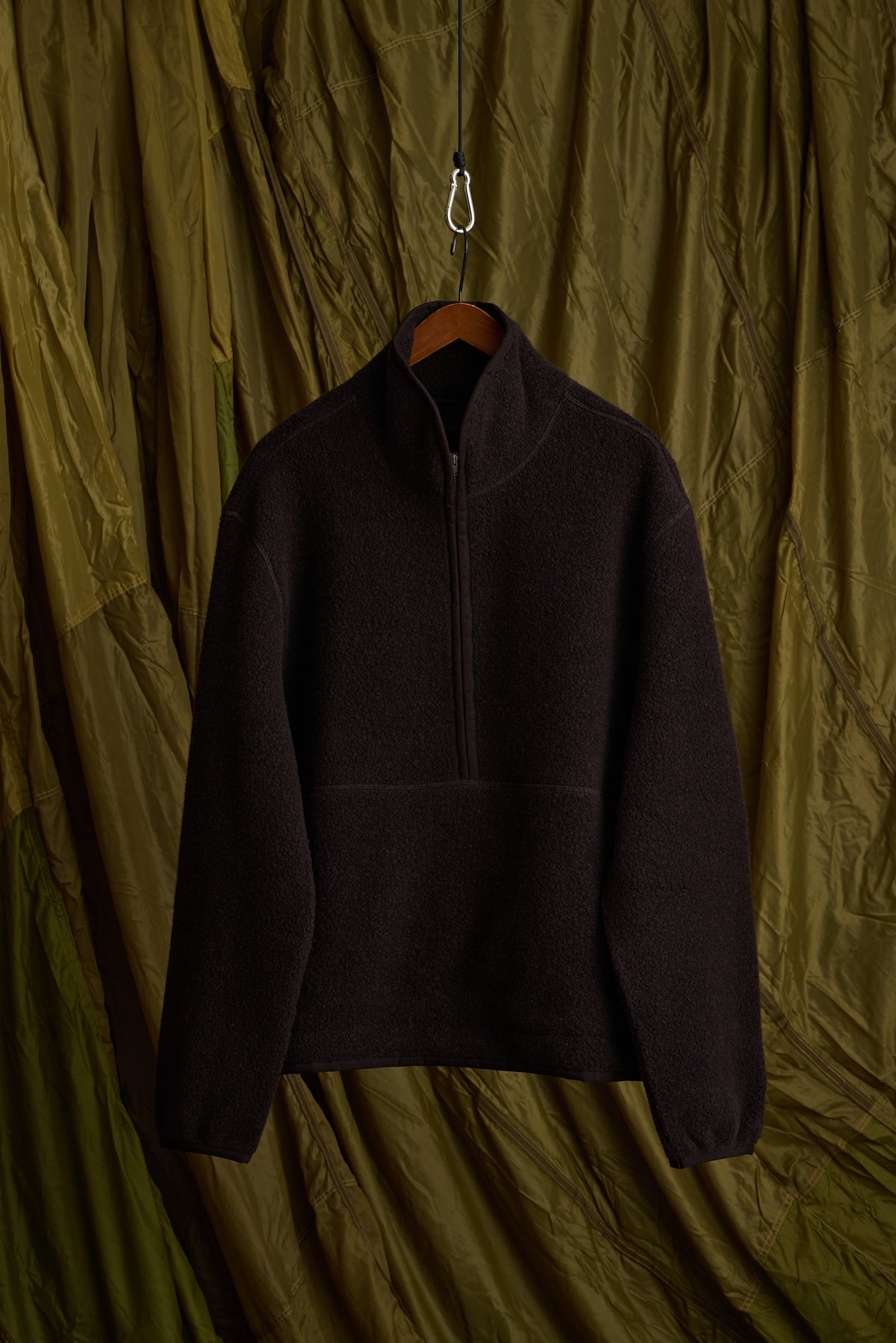 WOOL BOUCLE HALF ZIP