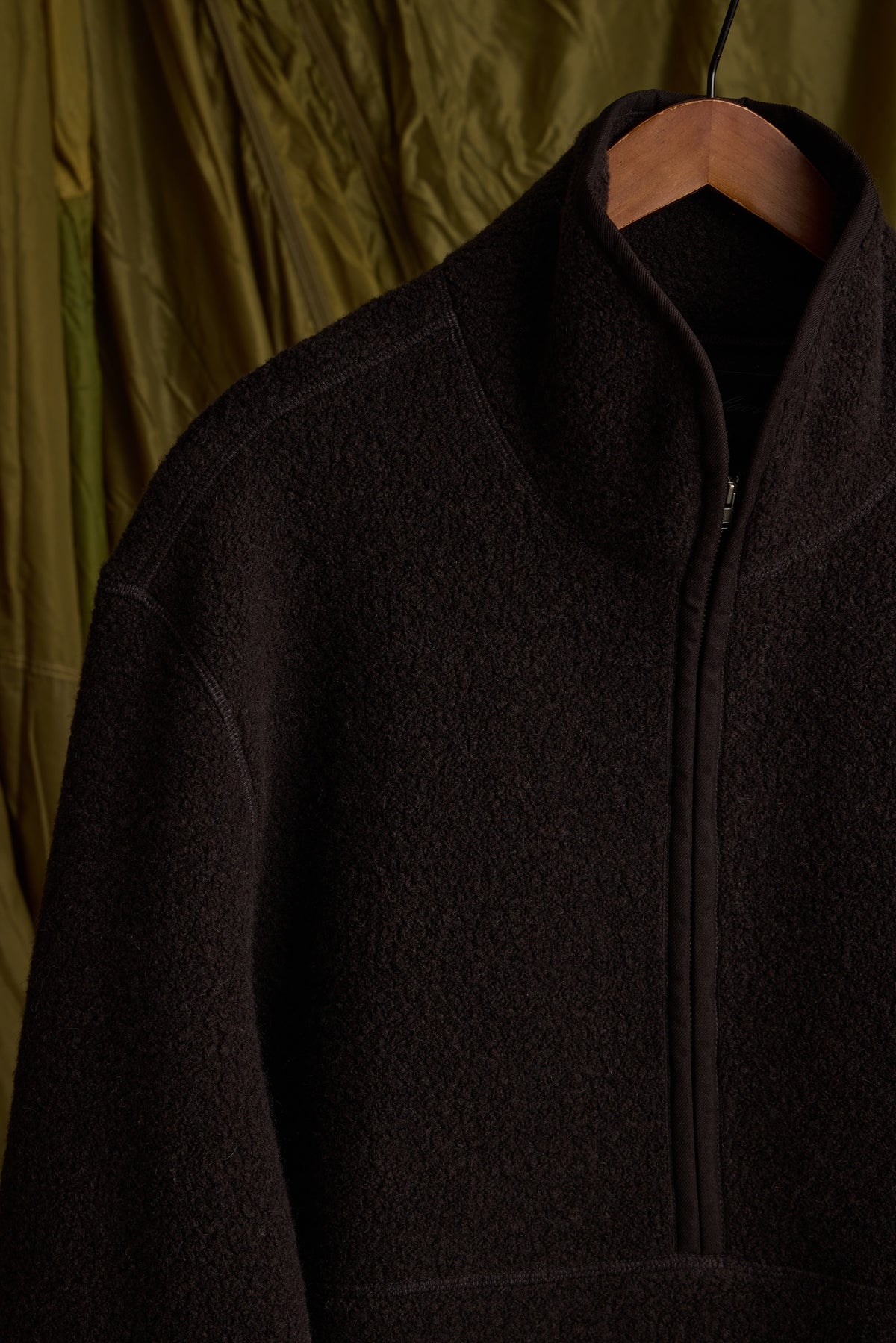 WOOL BOUCLE HALF ZIP